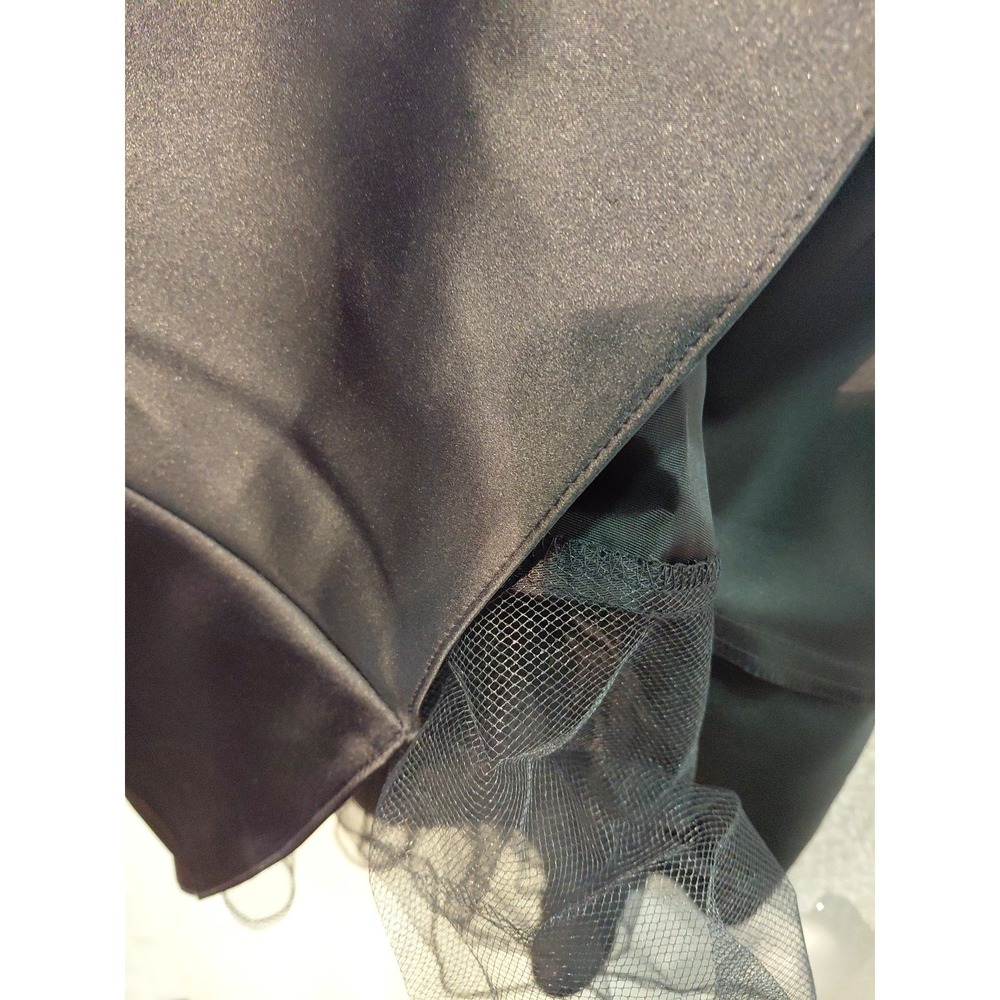 Vintage McClintock Gunne Sax  Black Satin‎ Midi  Halter Dress Y2k Party - Picture 3 of 10